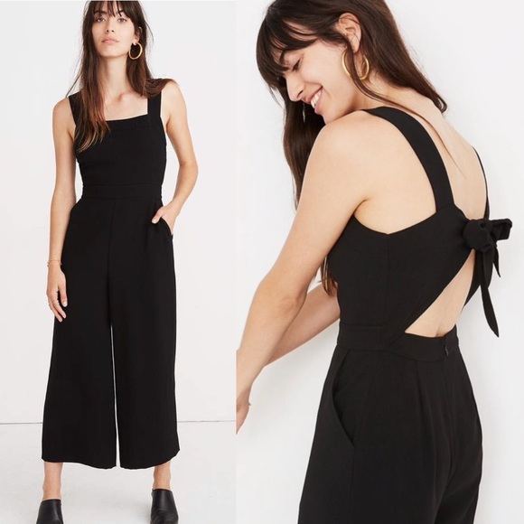 Madewell Pants - Madewell Apron Bow Back Jumpsuit in Black